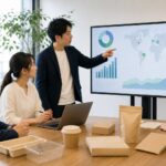 サプライチェーンの排出量を確認する企業のイメージ