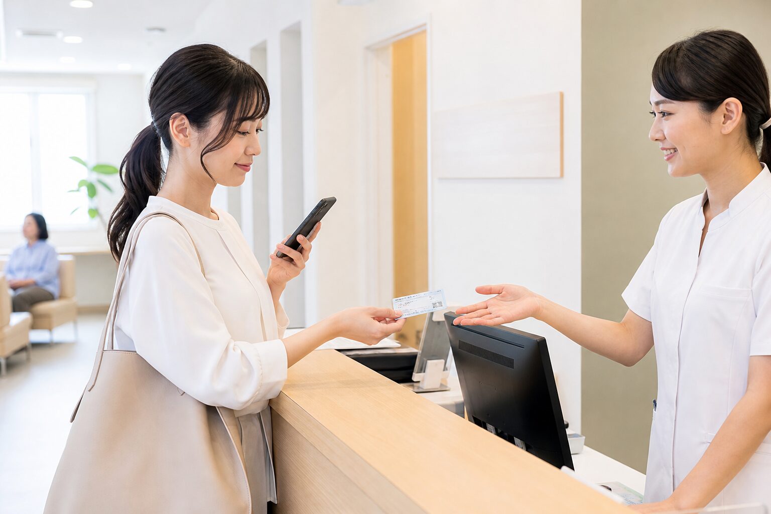 マイナ保険証をスマートフォンで確認するイメージ
