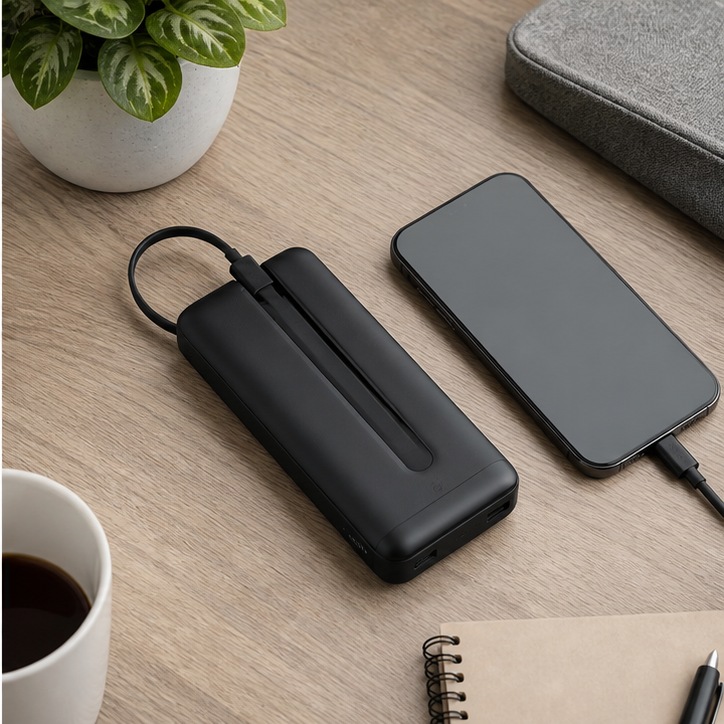 Anker Zolo Power Bank 20000mAh 45W徹底ガイド|内蔵ケーブル型は誰に便利か 使用イメージ3
