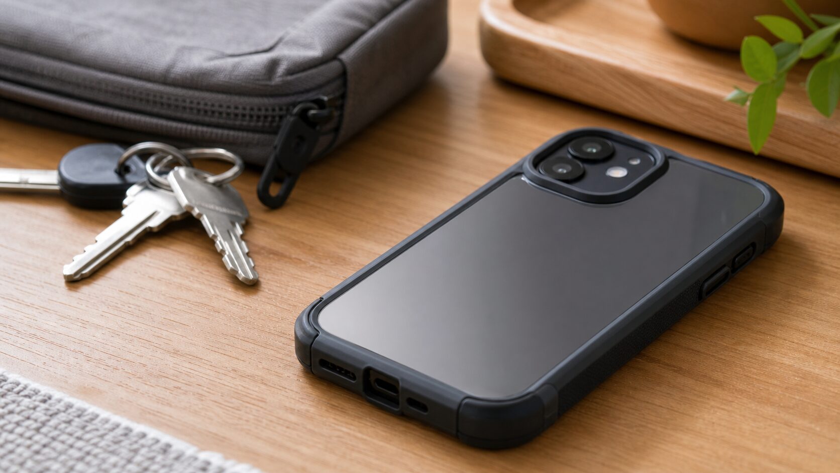 耐衝撃iPhoneケースの角を見せるイメージ