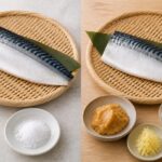 塩と味噌など料理に合わせて味付けを選ぶ場面